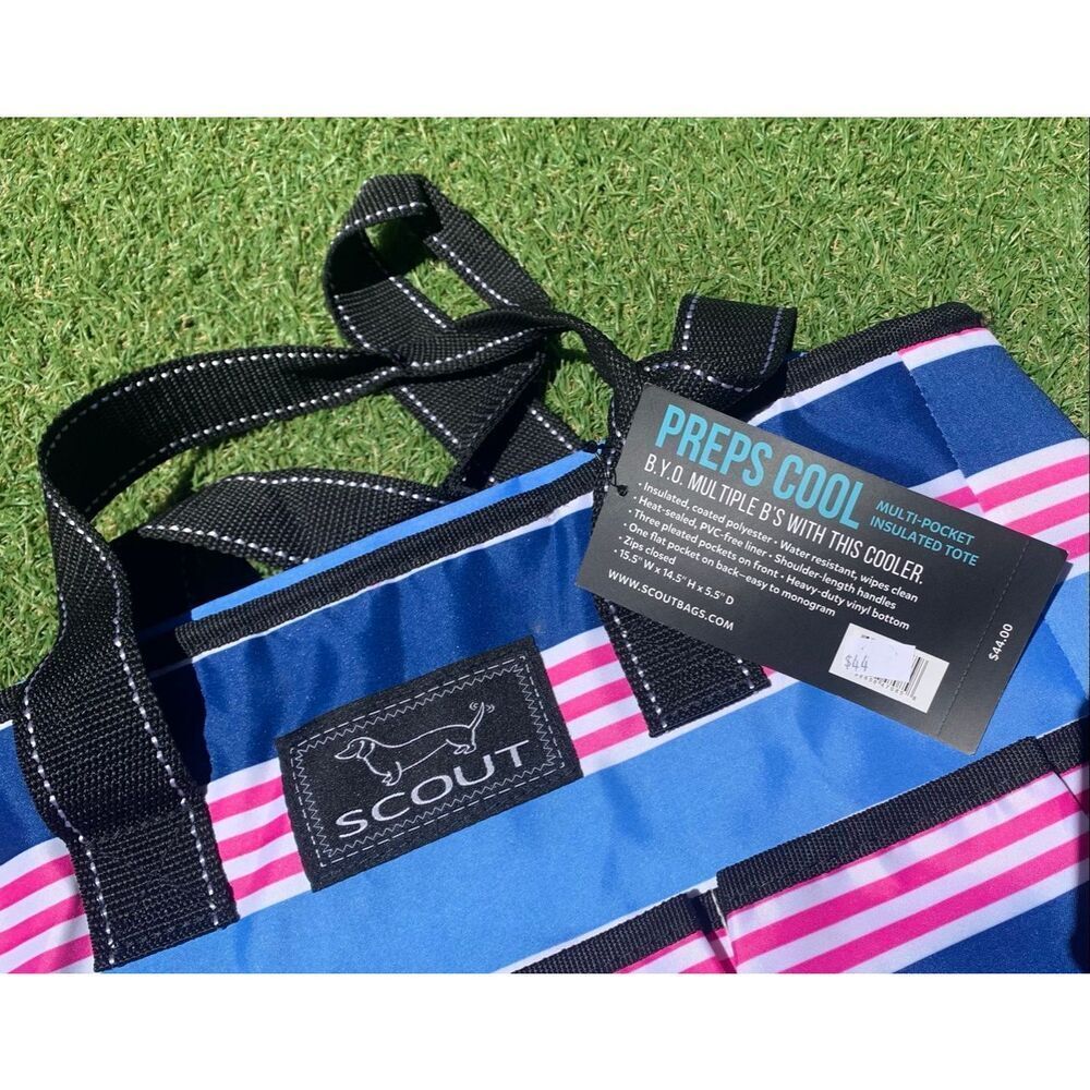 NEW NWT SCOUT PREPS COOL insulated TOTE COOLER BAG blue striped - Picture 5 of 7